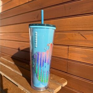 Starbucks Teal Tumbler with Straw